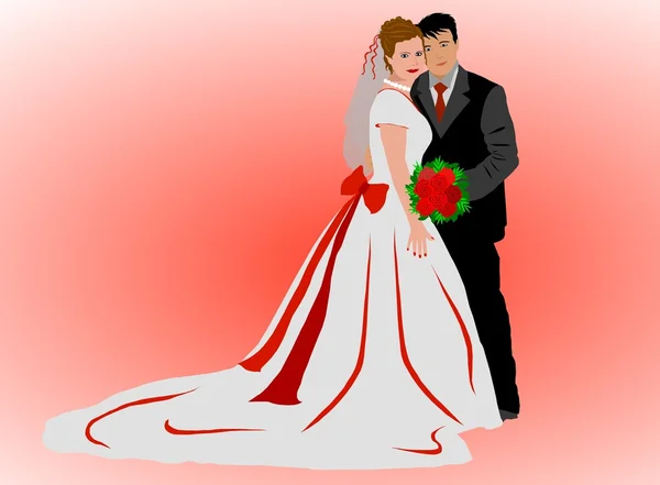 Casal de casamento fundo — Fotografia de Stock