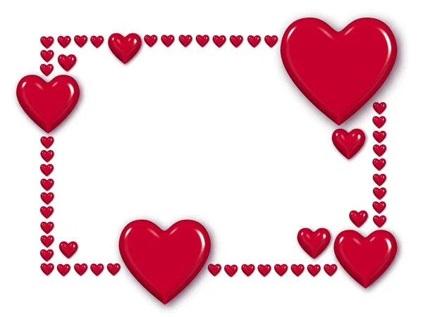 Red hearts frame — Stock Photo, Image