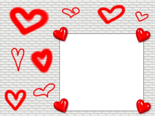 Red hearts frame — Stock Photo, Image