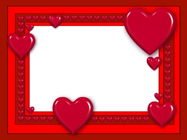 Rode harten frame — Stockfoto