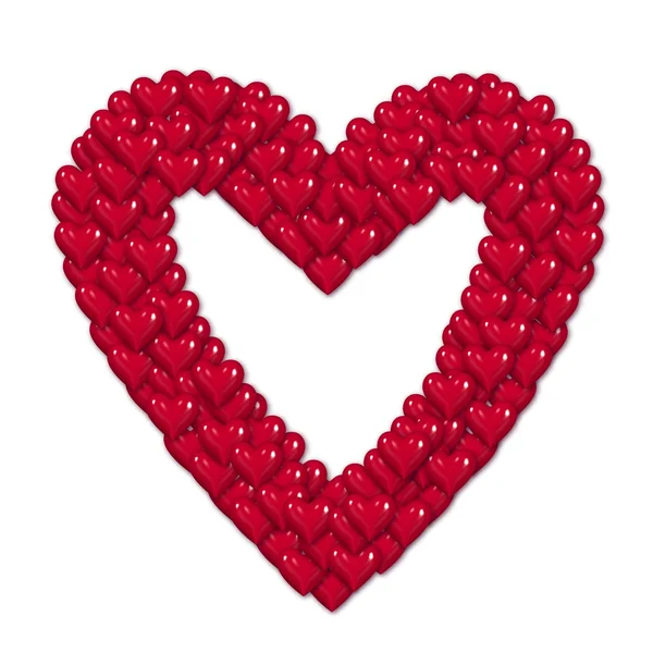 Rotes Herz aus Herzen — Stockfoto