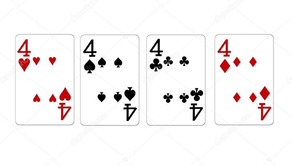 Poker Hand Quads Fours