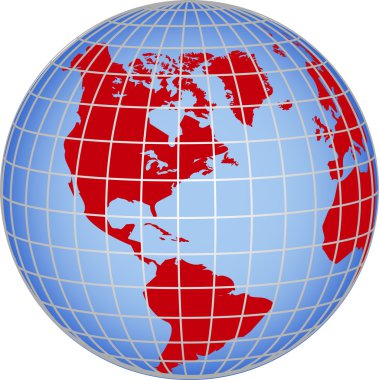 Globe North South America clipart