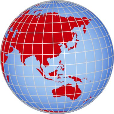 Globe Asia Australia clipart