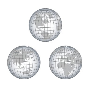 Globe all continents clipart