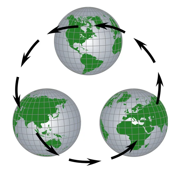 Глобус всіх континентах — стокове фото