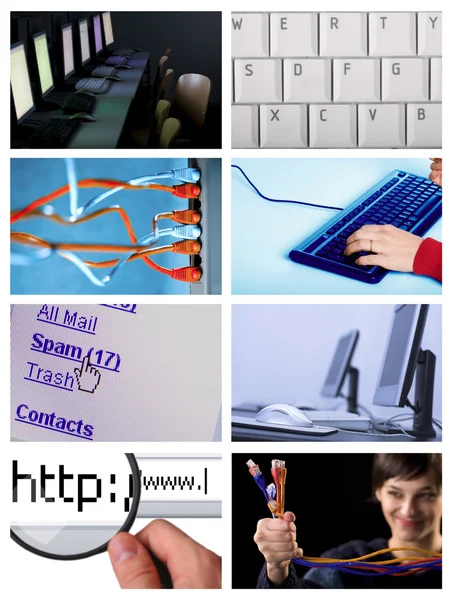 Colagem de tecnologia da Internet — Fotografia de Stock