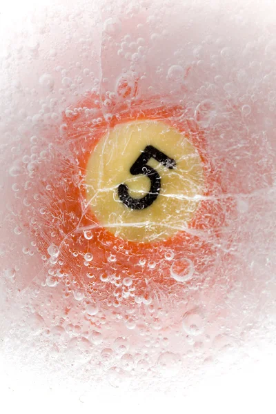 stock image Billiard ball frozen in ice