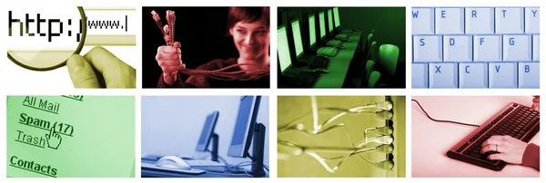 Internet technologie collage — Stockfoto