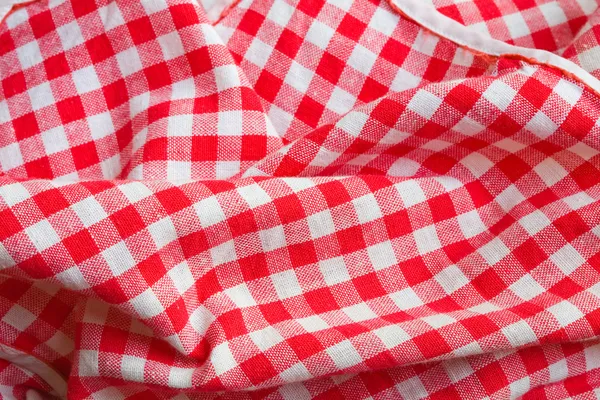 Röd picknick tyg närbild detalj — Stockfoto