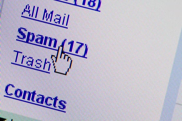 スパム メールのメールボックスのフォルダー — ストック写真