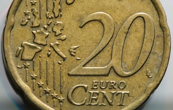 20 euro centów makro — Zdjęcie stockowe
