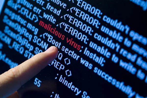 Virus in program code — Stock Photo, Image