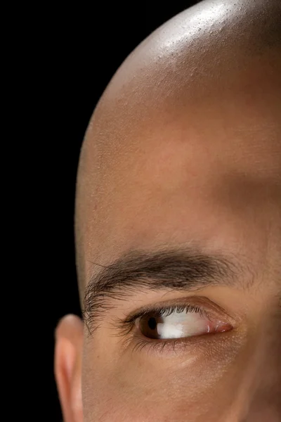 Homem careca olho direito — Fotografia de Stock