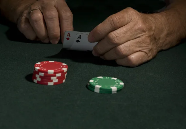 Casino pokerspelare i vegas — Stockfoto