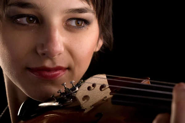 Violin playing closeup — Stock Photo, Image