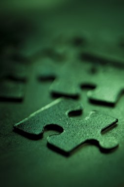 Green puzzle parts clipart