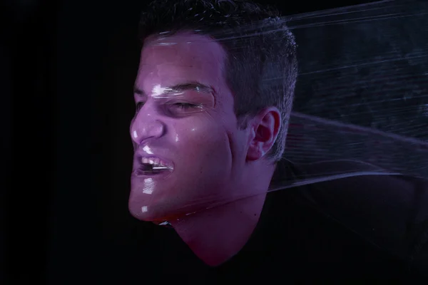 プラスチック製の男性の顔の抽象 — ストック写真