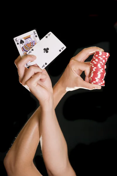 Ace and king cards — Stock Photo, Image