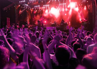 Crowd on rock concert clipart