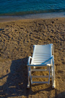 Summer beach lounge kavramı - şezlong