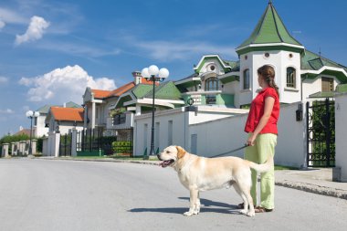 kadın ile köpek sokak