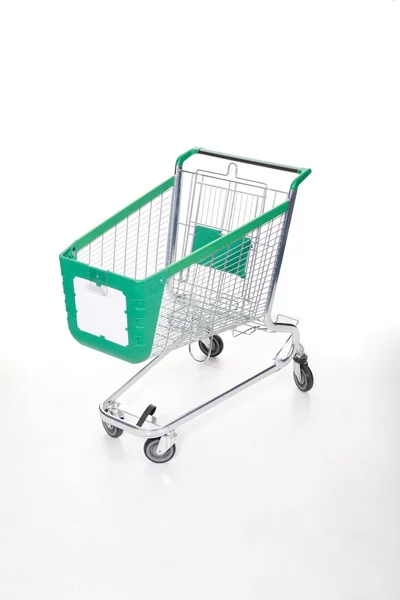 Shopping cart on white — Stock Photo, Image