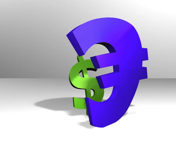 Dólar vs luta euro — Fotografia de Stock