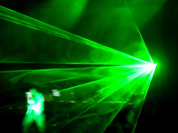 Yeşil lazer efektleri — Stok fotoğraf