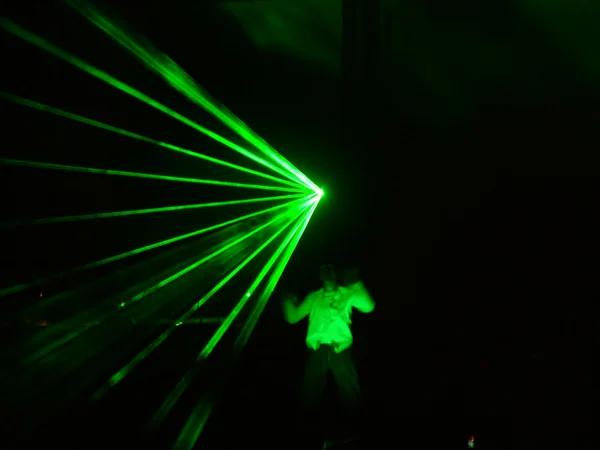 Yeşil lazer efektleri — Stok fotoğraf