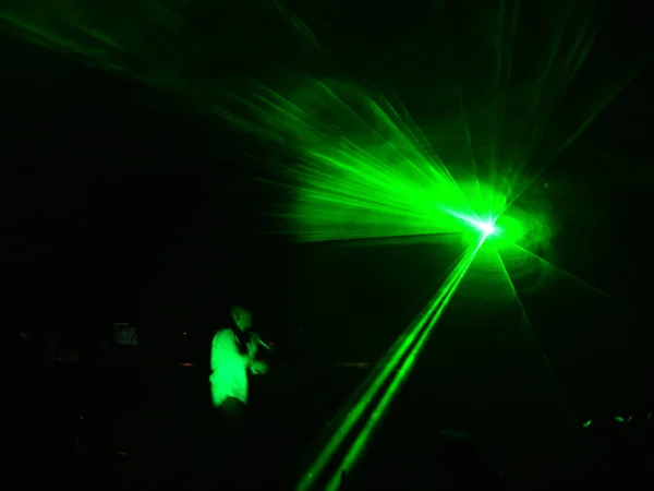 Zelený laser účinky — Stock fotografie