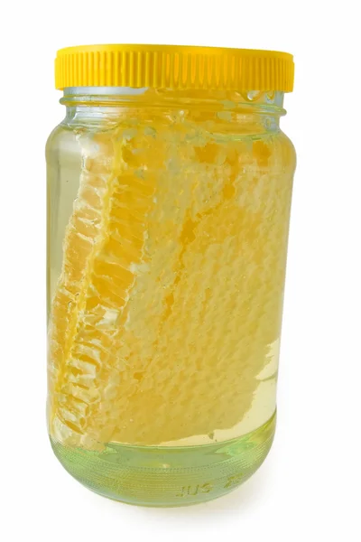 Miel de acacia con peine cortado —  Fotos de Stock