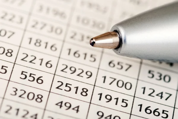Numbers and Pen — Stock Photo, Image
