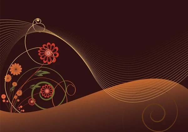 Fond floral foncé — Image vectorielle