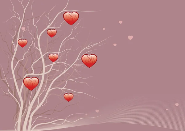 Серцях дерево — стоковий вектор
