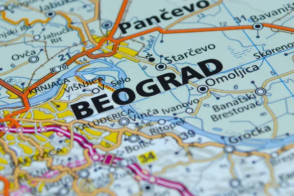 Belgrade map hautnah — Stockfoto