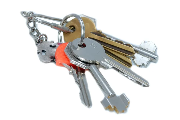 Nyckelring med massor av nycklar — Stockfoto