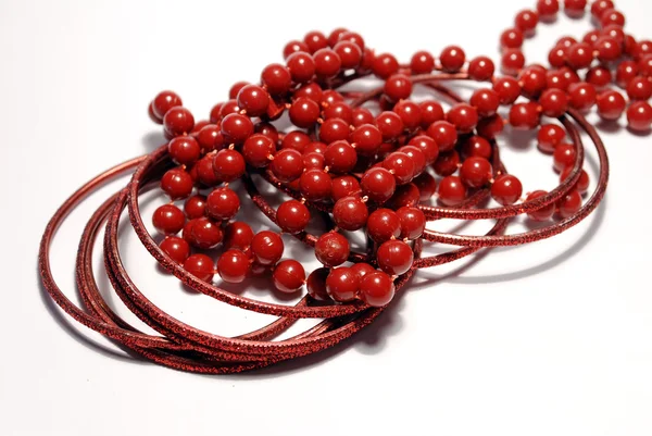 Um conjunto de jóias vermelhas Fotografia De Stock