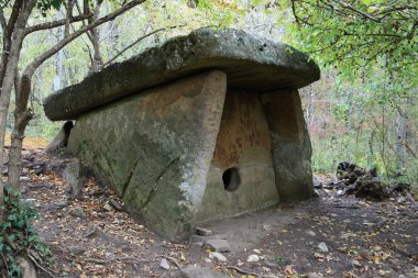 Dolmen alan içinde sonbahar.