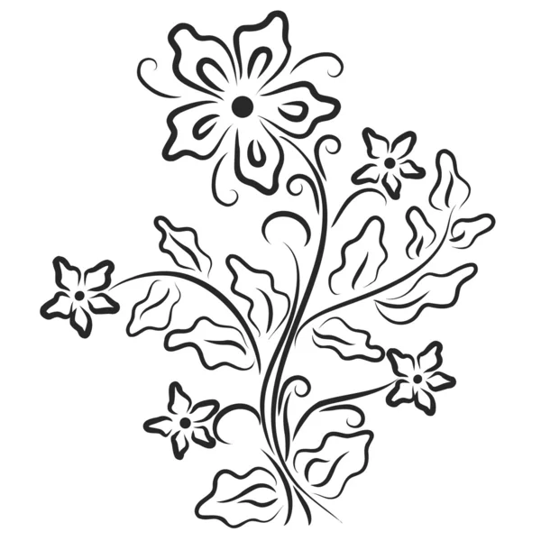 与叶子和花背景 — 图库矢量图片