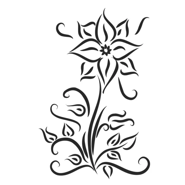 Fond avec feuillage et fleur — Image vectorielle