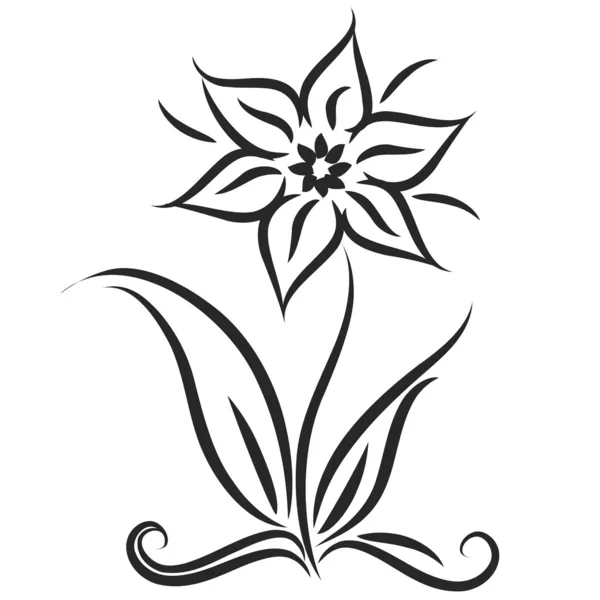 Arka plan bitki örtüsü ve çiçek ile — Stok Vektör