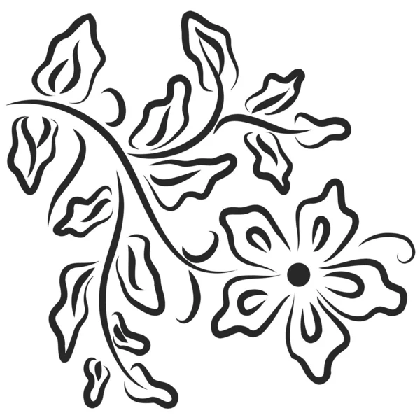 Achtergrond met bladeren en bloem — Stockvector