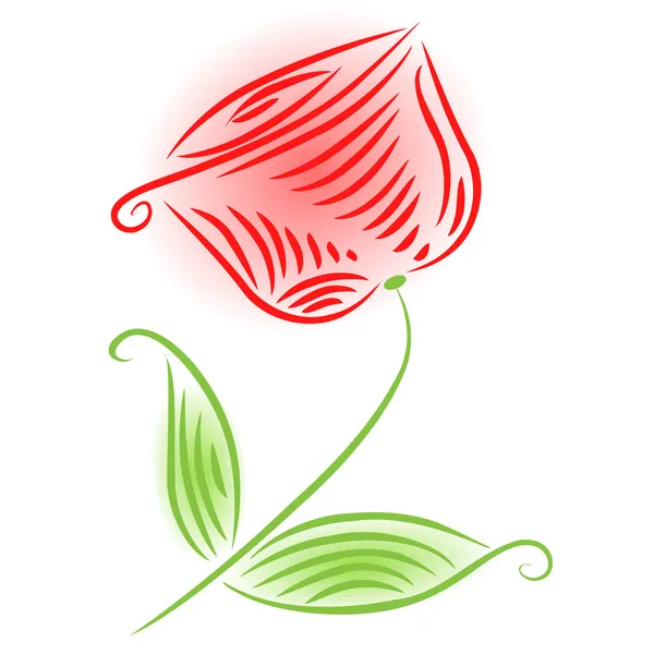 Φόντο με το φύλλωμα και το λουλούδι — Διανυσματικό Αρχείο