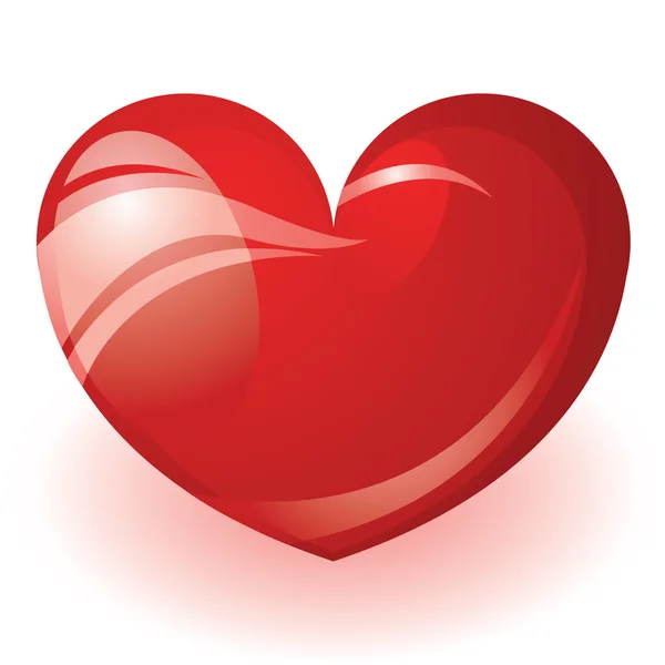 Rosso cuore lucido — Vettoriale Stock