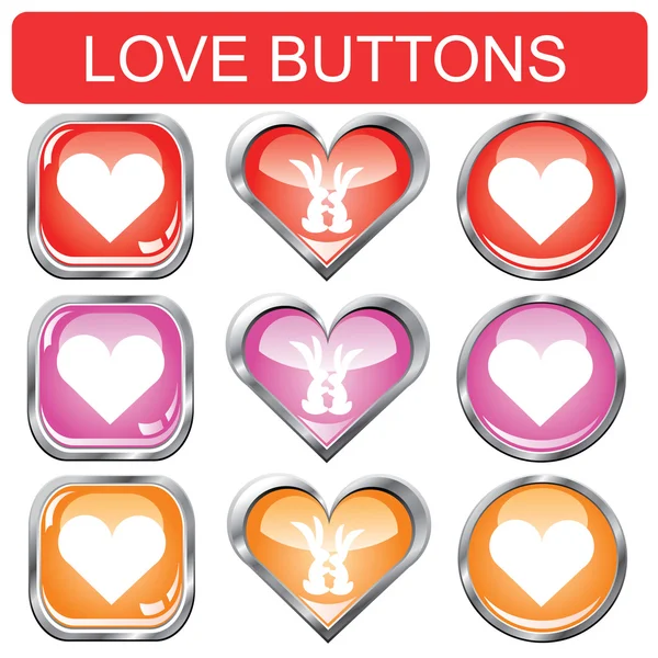 Set di pulsanti Valentine — Vettoriale Stock