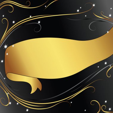 Background with gold ribbon clipart