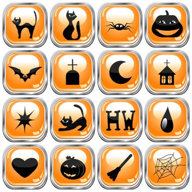 Collection of glossy buttons clipart