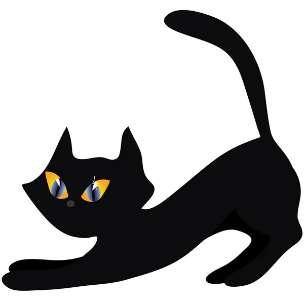 Halloween zwarte kat — Stockvector