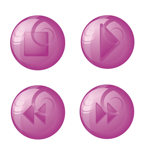 Pink glossy button — Stock Vector